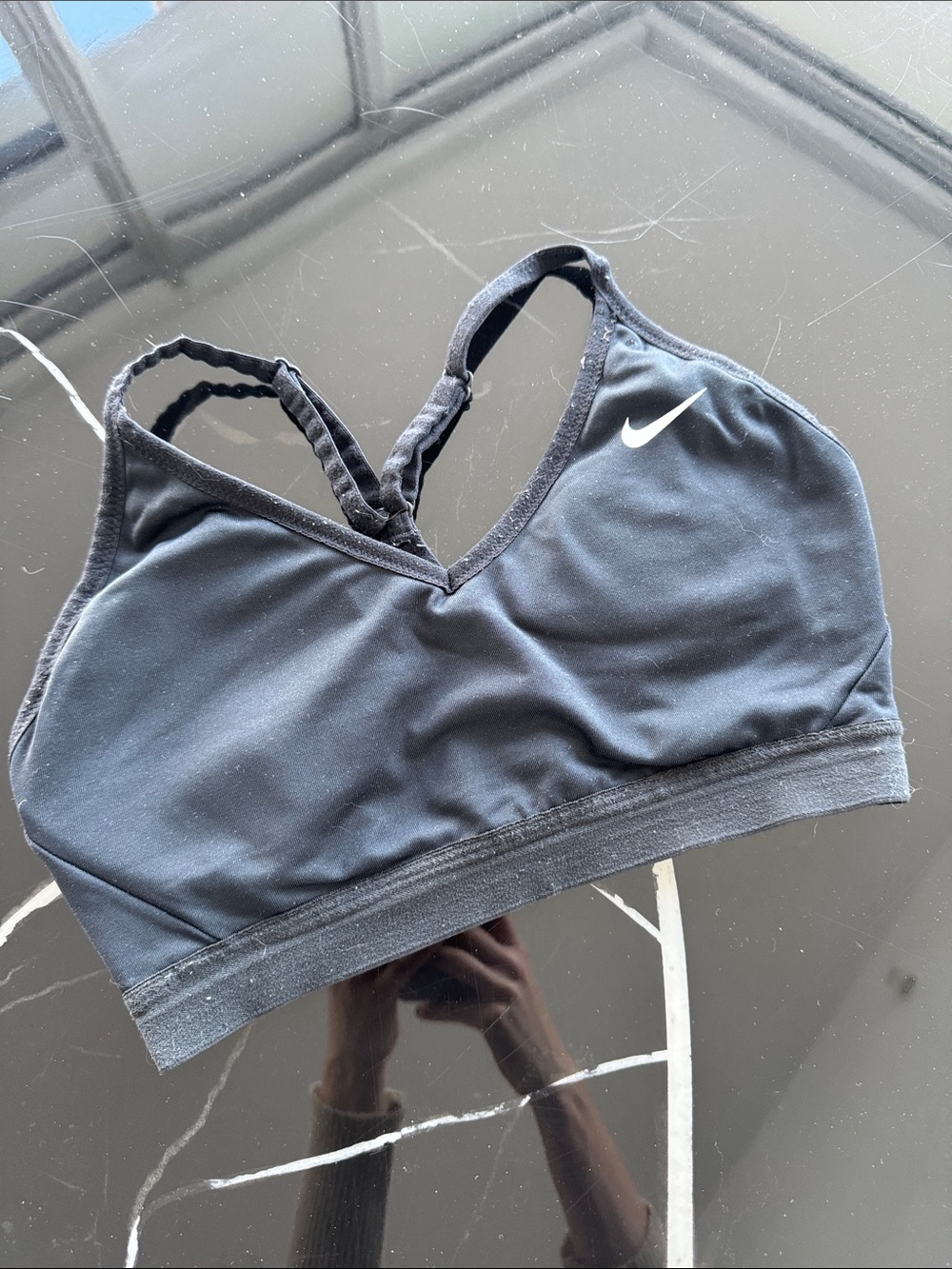 Nike Black Sports Bra with White Swoosh